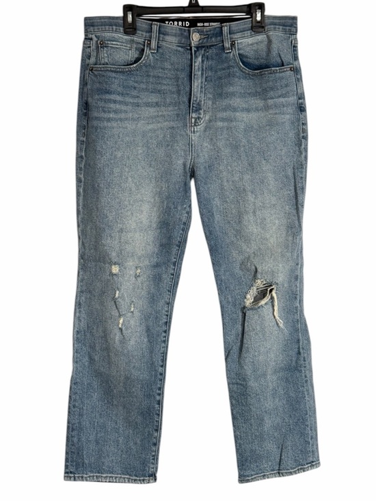 torrid Denim - torrid size 14R High Rise Straight Classic Denim, Destruction version